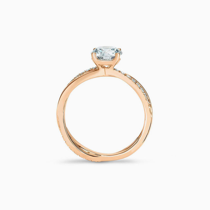 Twisted round Diamond Engagement Ring