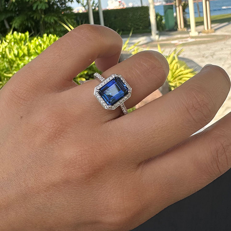 Classic London Blue Topaz And Diamond Ring