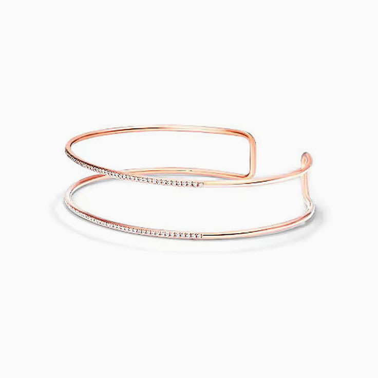 Double Row Diamond Cuff Bracelet
