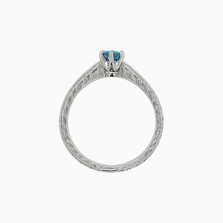 Carved Aquamarine Ring