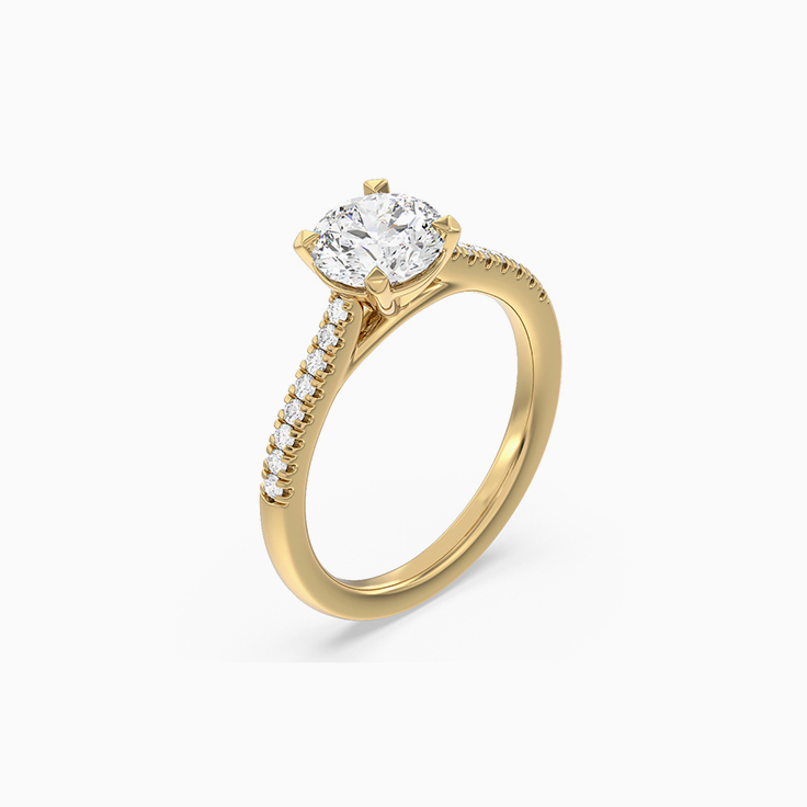 Womens Lab Diamond Round Engagement Ring