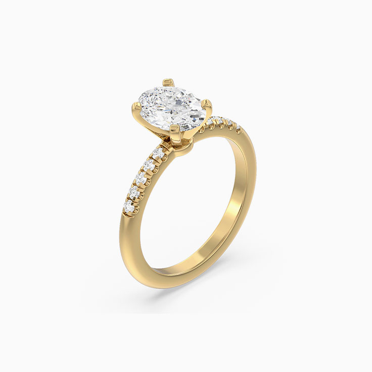 Womens Lab Grown Oval Diamond Engagement Ring