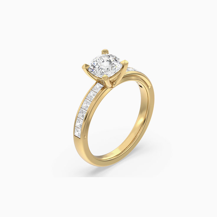 Square Cushion cut Engagement Ring