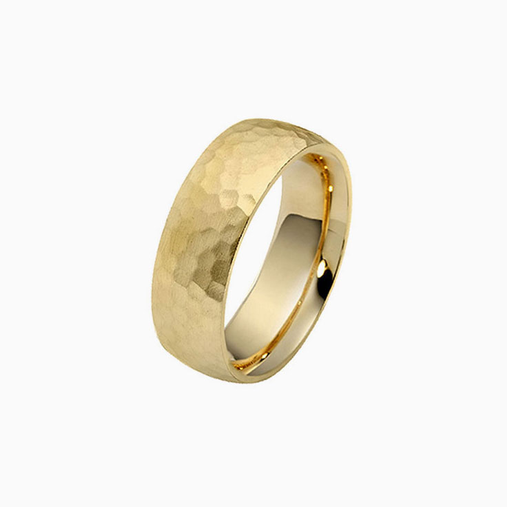 5mm Hammer Finish Wedding Ring