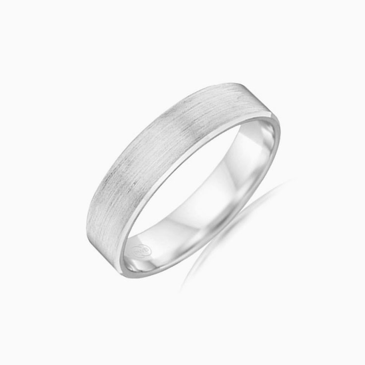4mm White Gold Mens Wedding Ring