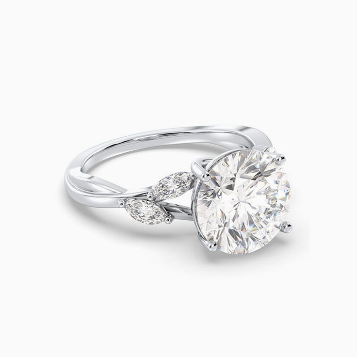 Solitaire round diamond engagement ring
