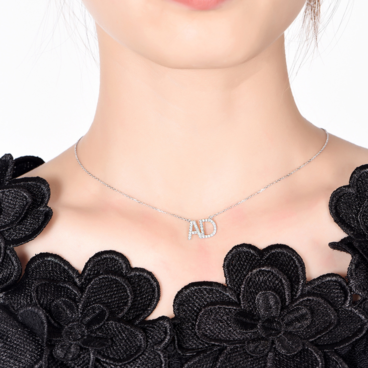 Classic A and D Alphabet Pendant Necklace