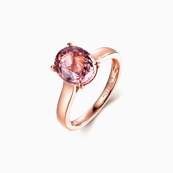 Oval Peach Sapphire Ring