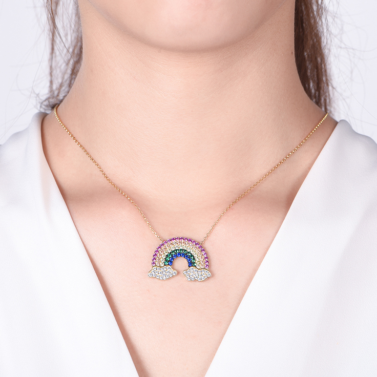 Rainbow Diamond Necklace