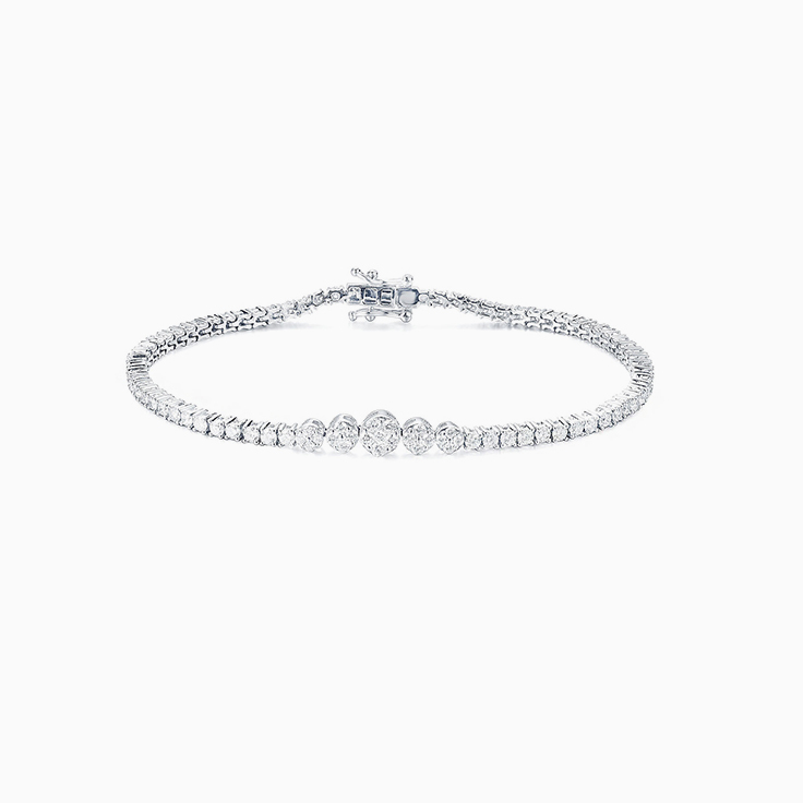 Five Round Cluster Tennis Bracelet