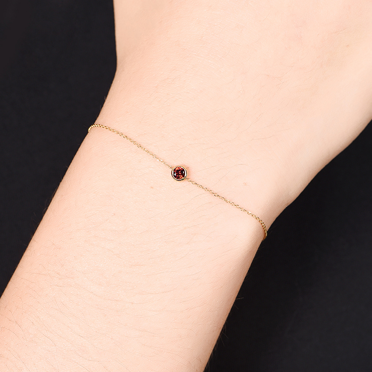 Garnet Drop Set Bracelet