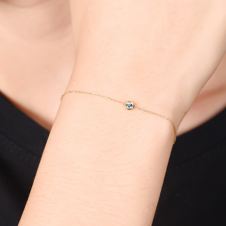 Blue Topaz Drop Set Bracelet