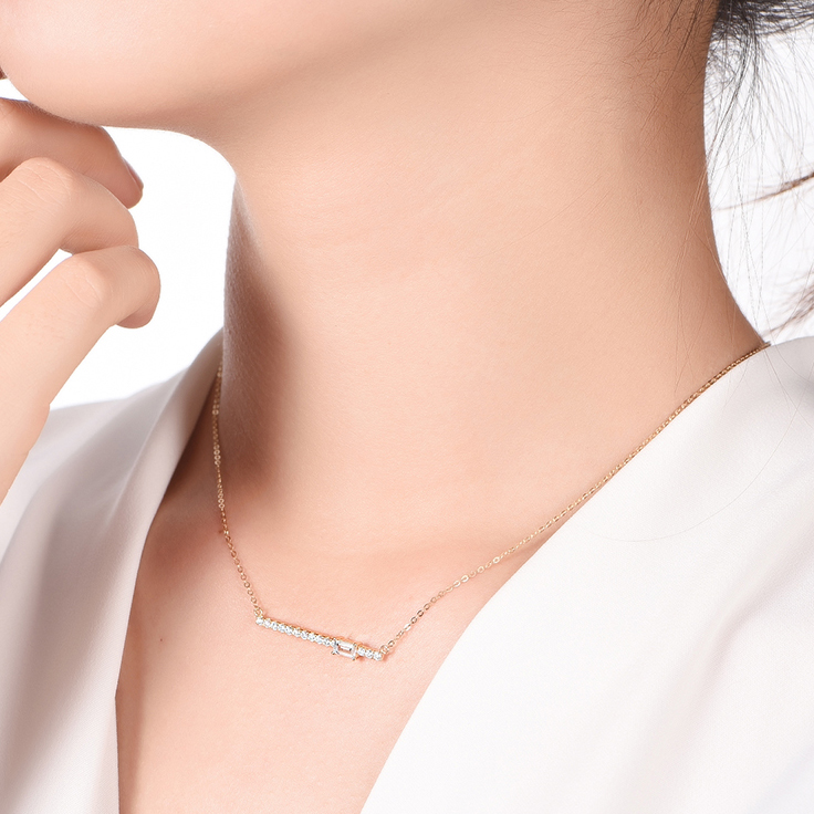 Diamond Bar Necklace