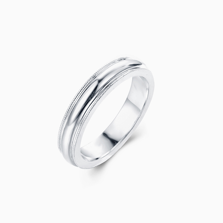 18k White Gold Mens Wedder