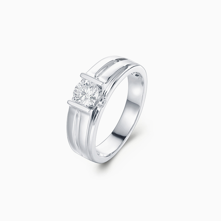 Round Diamond Mens Wedder