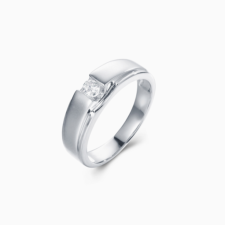 Partial Bezel Set Mens Wedder