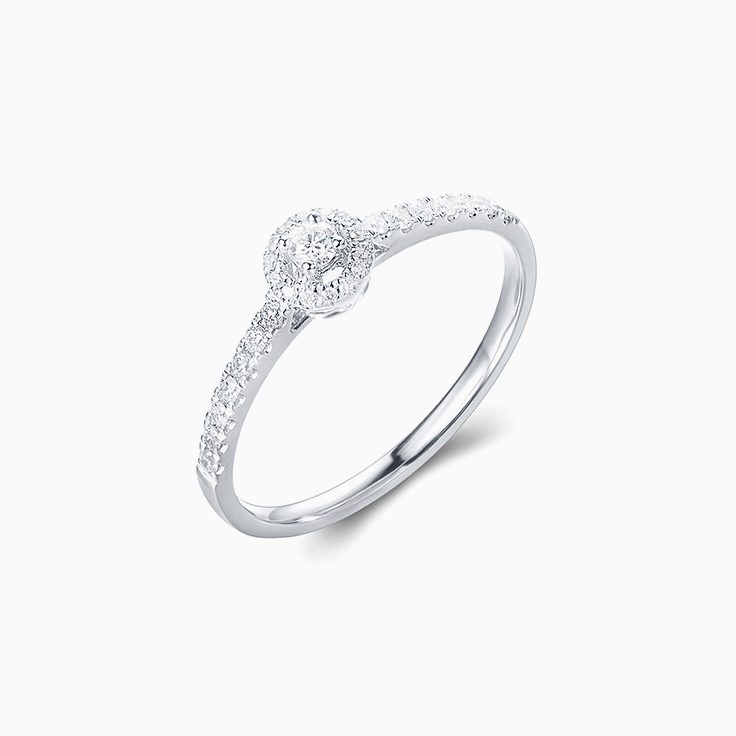 Petite Round Halo Engagement Ring