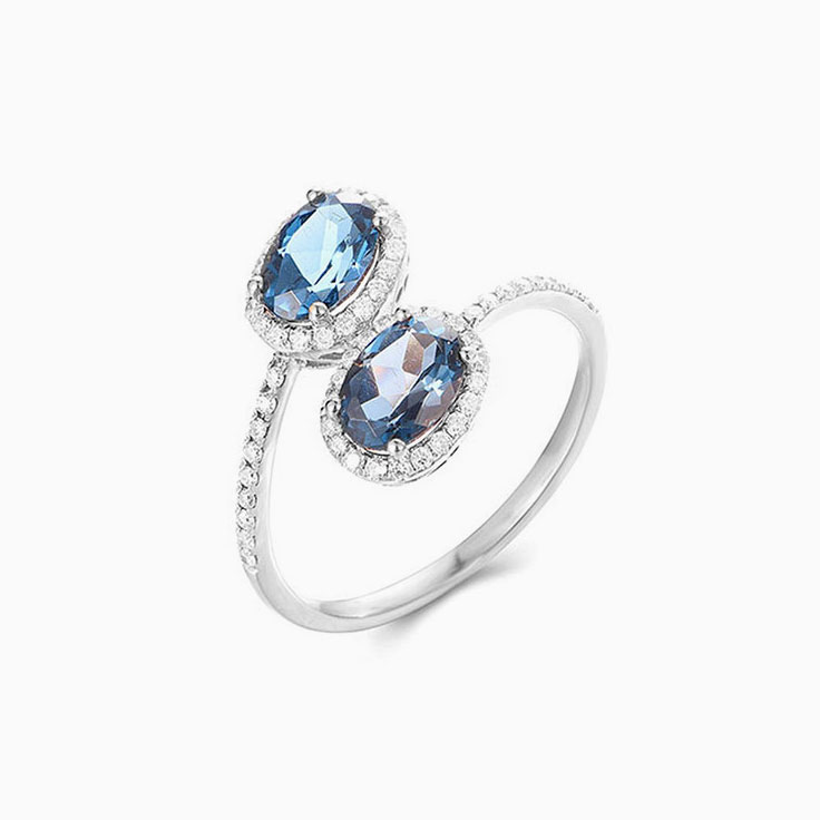 London Blue topaz Cuff ring