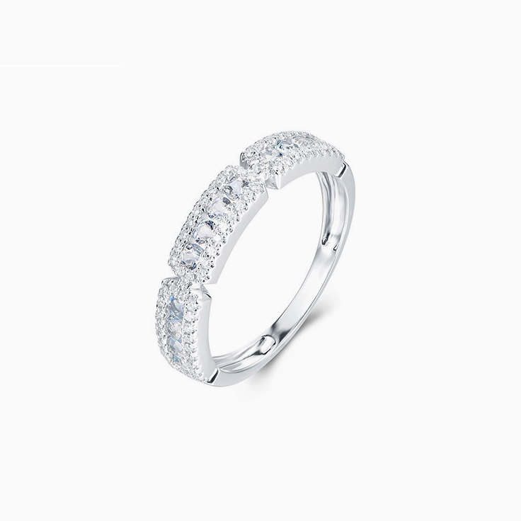 Aquamarine and Diamond Band