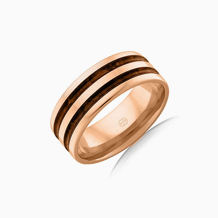 Black enamel Mens wedding ring j4357