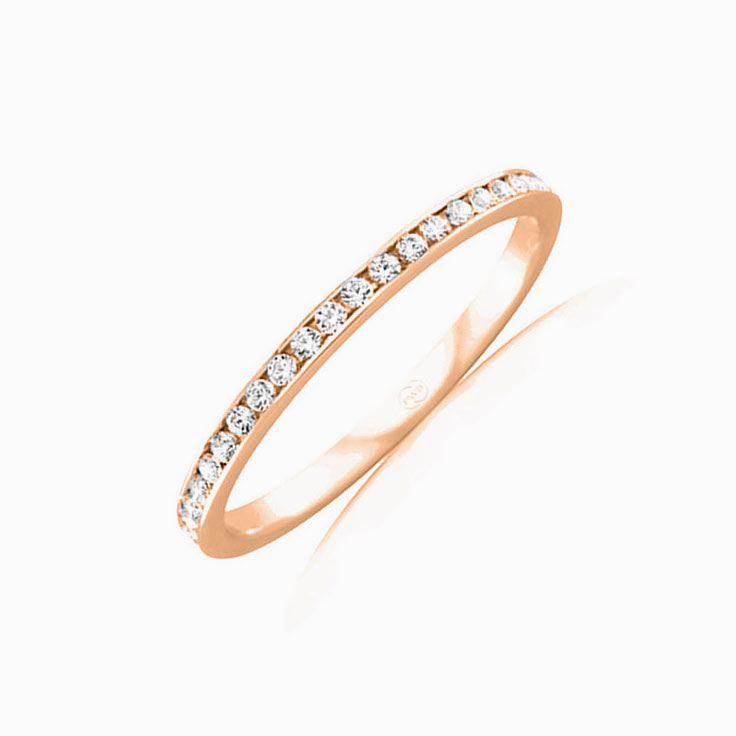 Petite Pave set wedding ring F3986