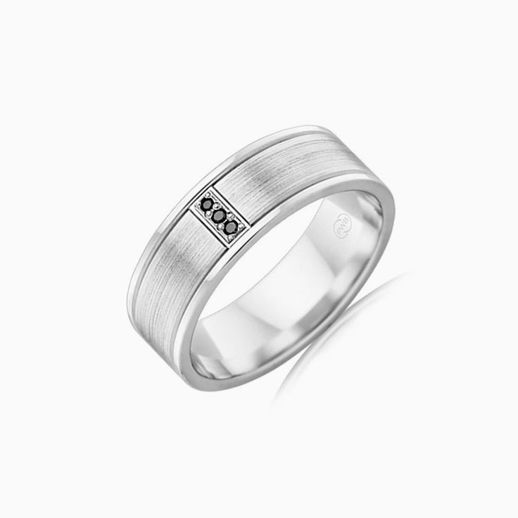 Black Diamond Mens wedding ring F3854