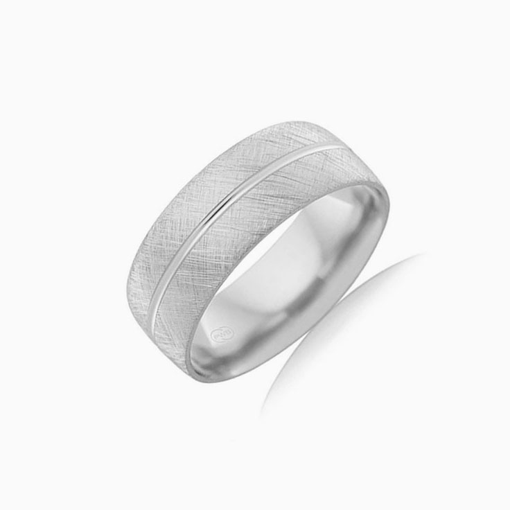 Centre grooved mens ring B2624