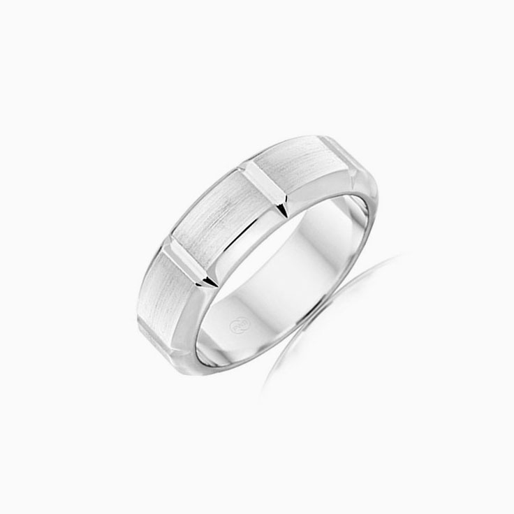 Bevelled Mens Wedding ring F3358