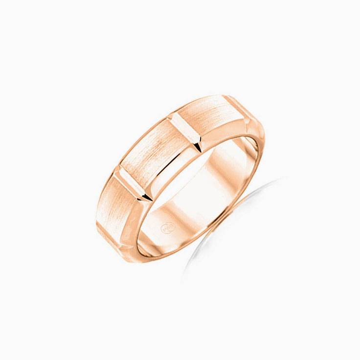 Bevelled Mens Wedding ring F3358
