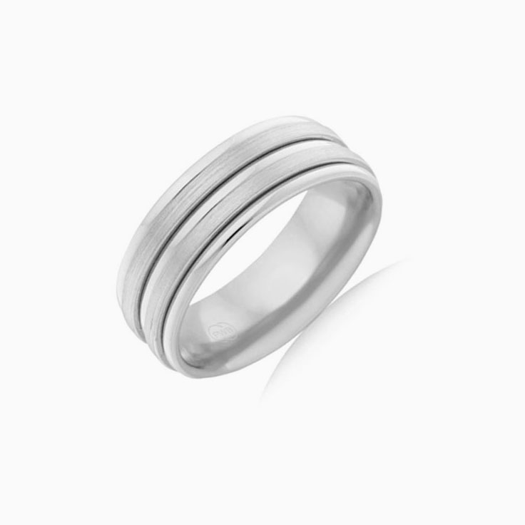 Double Grooved Mens ring J2700