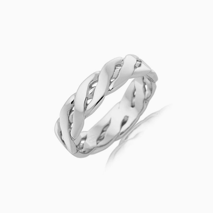 Plated pattern mens ring J1475