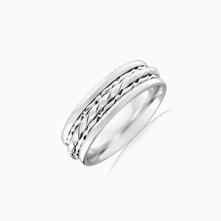 Patterned Mens Wedding ring J1957
