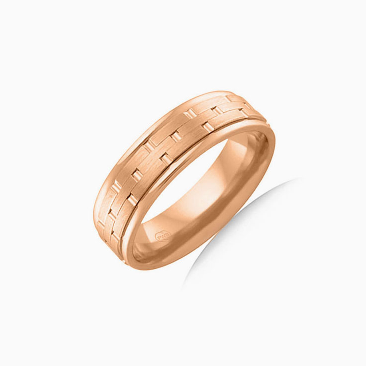 Brick Pattern Mens ring J2725
