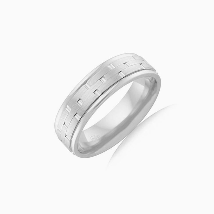 Brick Pattern Mens ring J2725