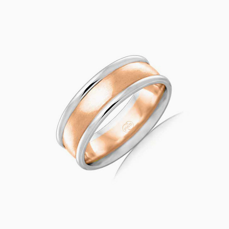 Two tone mens wedding ring 2T2555