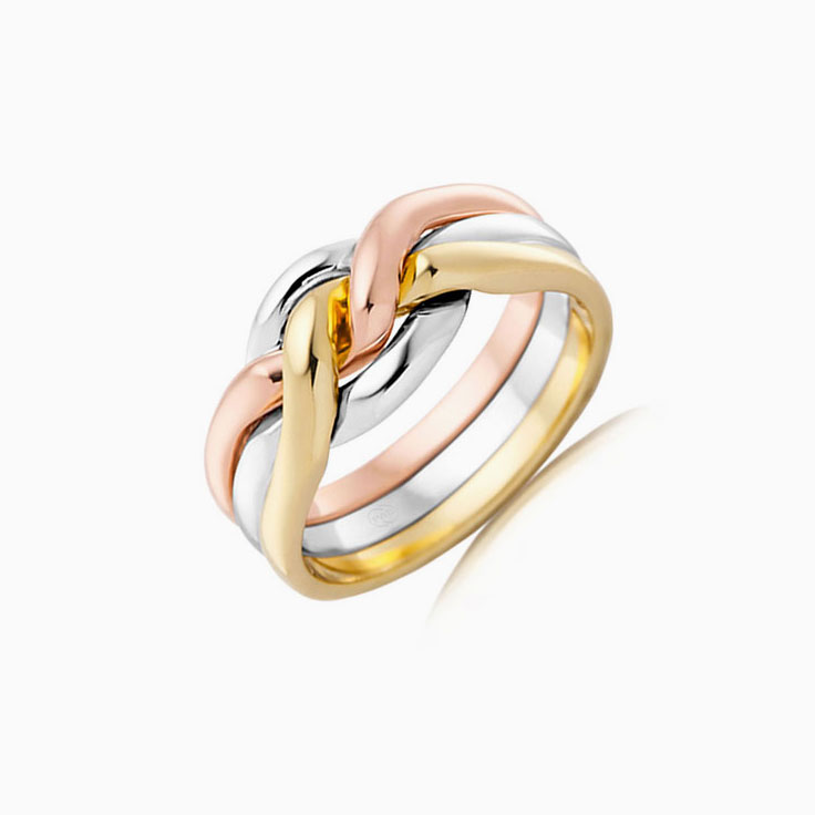Three Tone Gold Wedding Ring