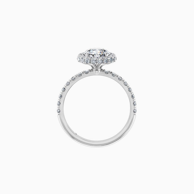 Round Brilliant Cut Diamond Engagement Ring With a 3DHalo