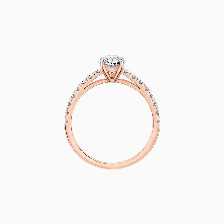 Pear cut diamond engagement ring set on a diamond band