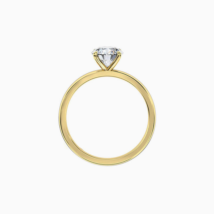 Round Brilliant Cut on a plain band Engagement Ring