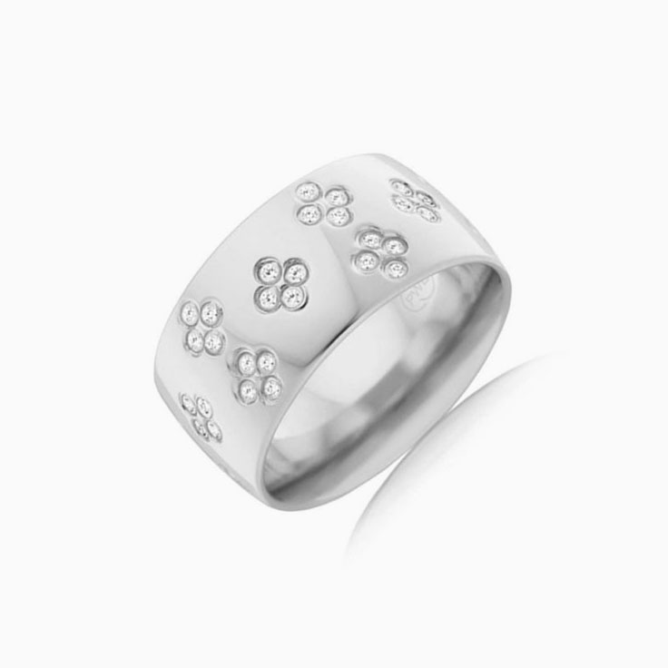 Floral pattern diamond ring B3423