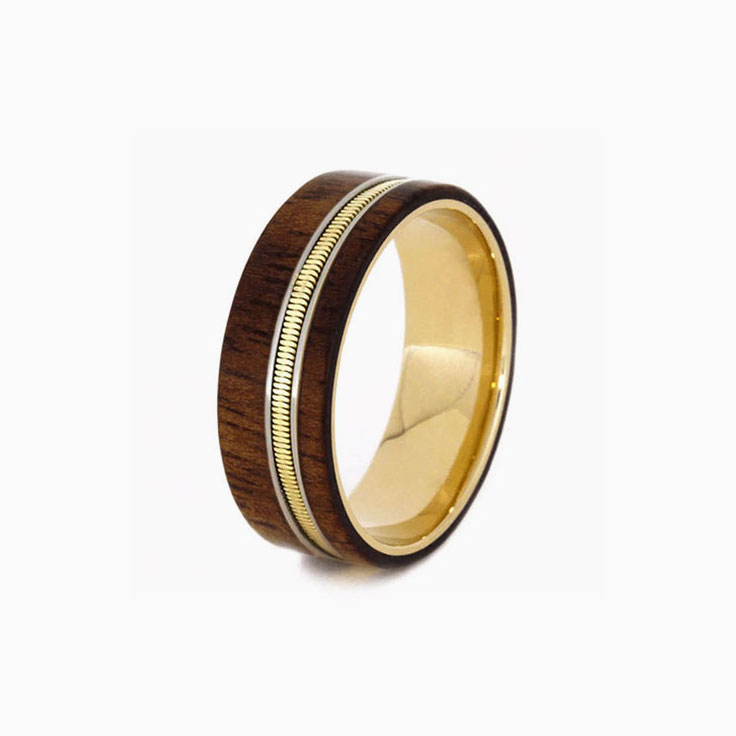 Guitar string with gold and wood