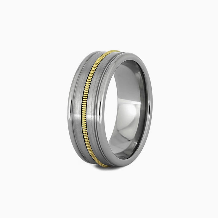 Guitar string wedding band