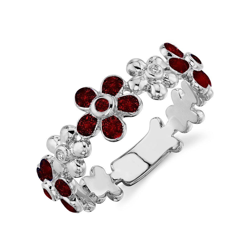 Ruby flower ring