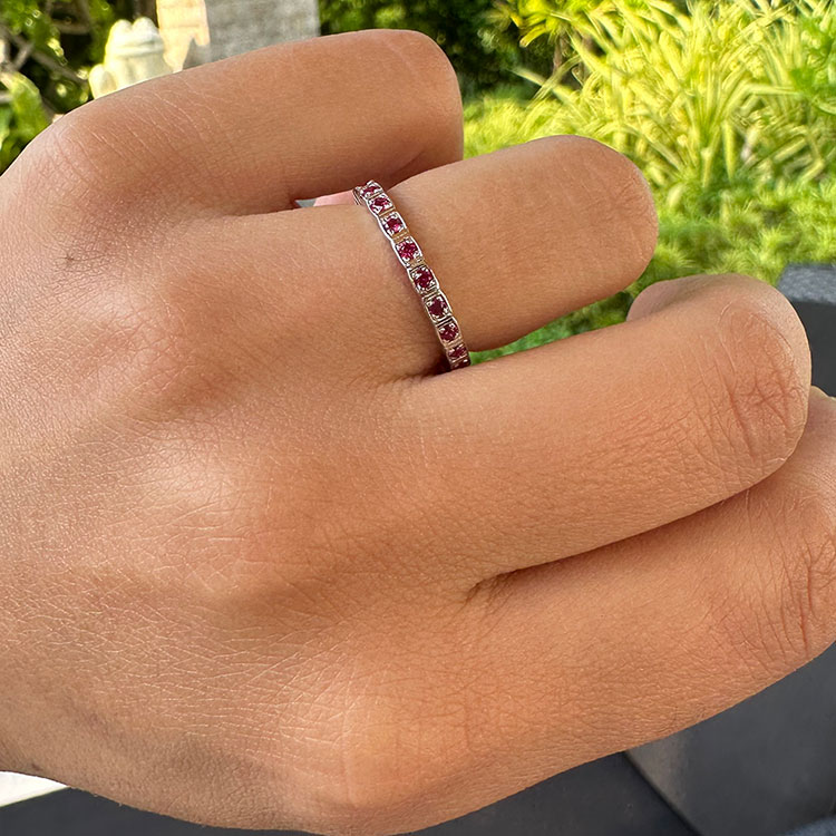 Ruby eternity wedding ring