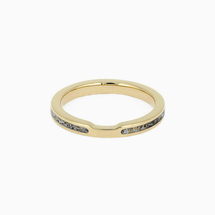 Womens White Stardust Wedding Band