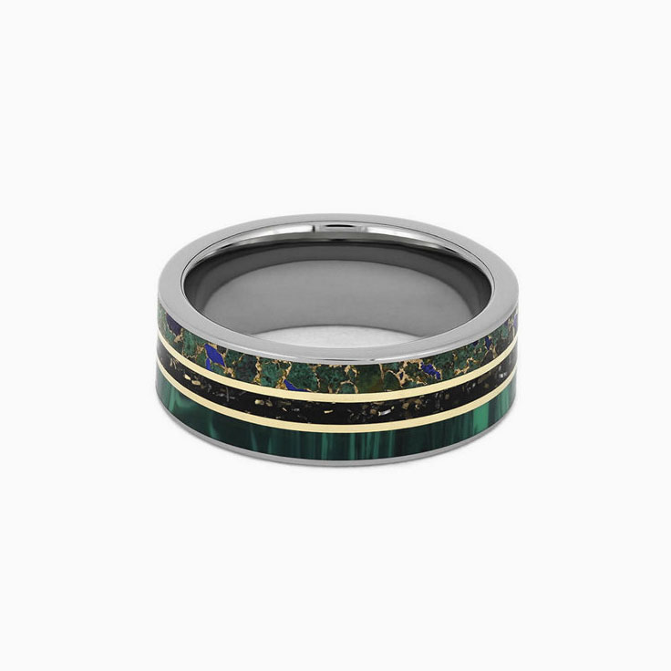 Turquoise With Stardust And Malachite Band