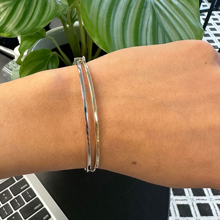 Yellow And White Gold Italian Bangle
