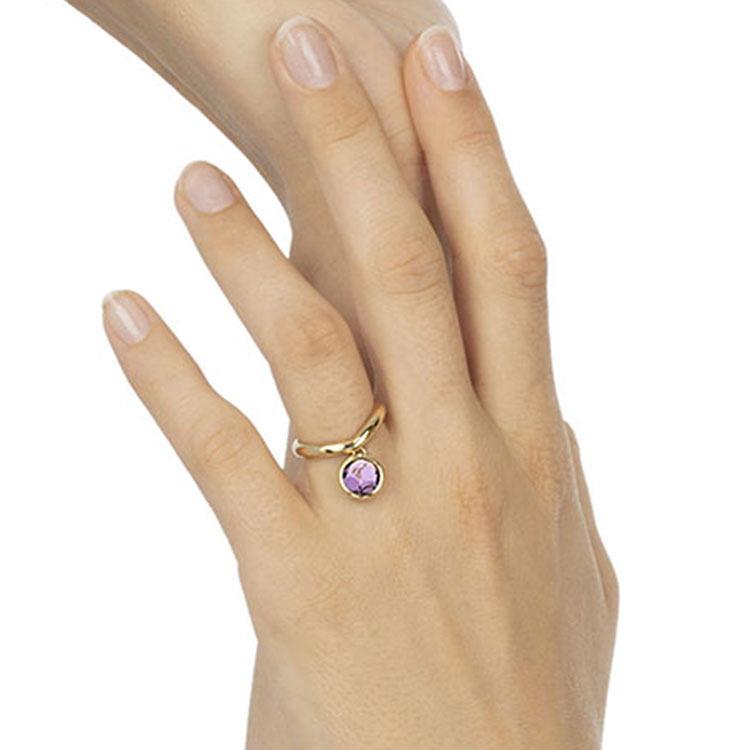 Purple Amethyst Charm Ring