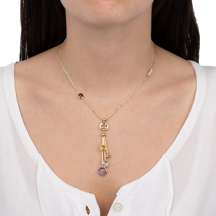 Gold Necklace With Gemstone Pendant