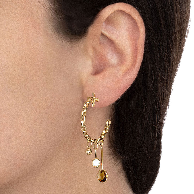 Classic Circle Gemstone Earring